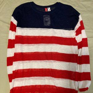 H & M Sweater Womens Size XS Blue Red and White Brand New